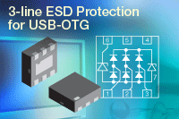 Vishay新型USB-OTG總線端口保護陣列