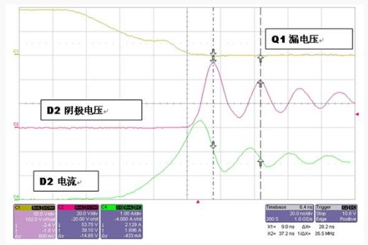 當D2關閉時D2會引起過多的振鈴