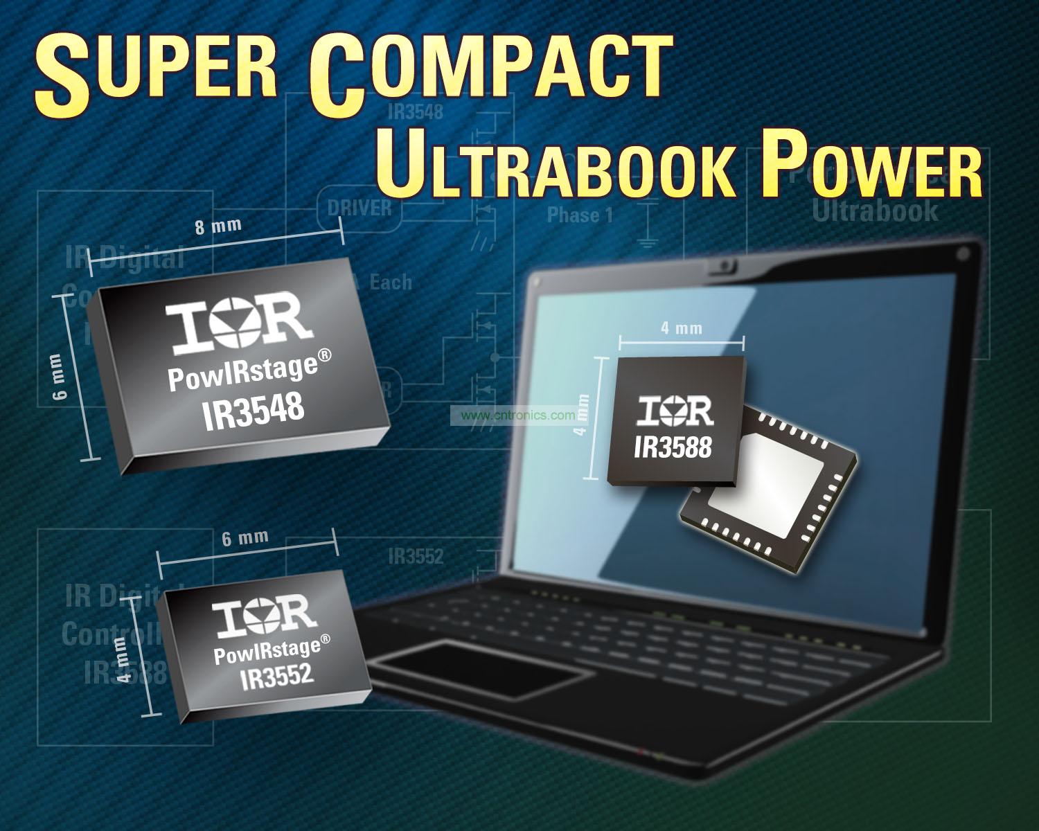  IR 推出業界占位面積最小的的Ultrabook Vcore方案