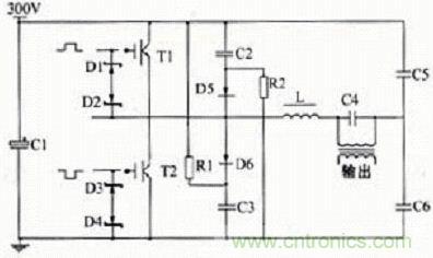 半橋結構串聯諧振逆變電路原理圖