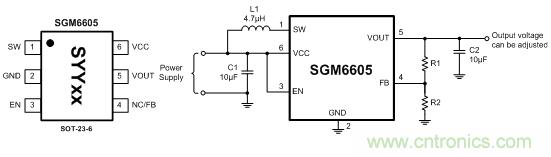 圖題：開關穩壓器SGM6605