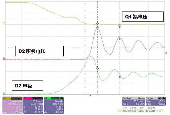 當D2關閉時D2會引起過多的振鈴