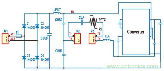 PPTC在集成IC電子鎮流器異常狀態保護原理圖