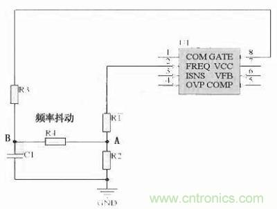 對于采用單顆鏡像電阻設定頻率，比如IR1150