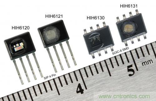 圖2：霍尼韋爾HumidIcon數(shù)字式溫濕度傳感器在單一小型封裝內(nèi)集成兩大功能，能在2.3Vdc低電壓下運(yùn)行