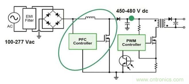 有源PFC應(yīng)用電路示意圖