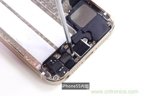 土豪金iPhone 5S拆解：內部結構升級，維修難度增加