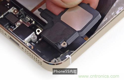 土豪金iPhone 5S拆解：內部結構升級，維修難度增加