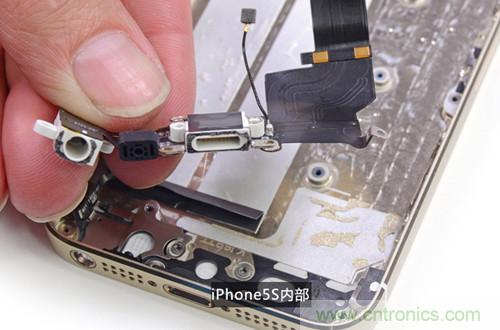 土豪金iPhone 5S拆解：內部結構升級，維修難度增加