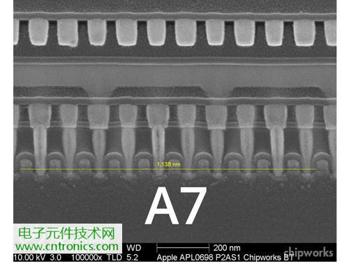 iPhone 5S芯片級拆解，顯微鏡下的A7處理器揭秘