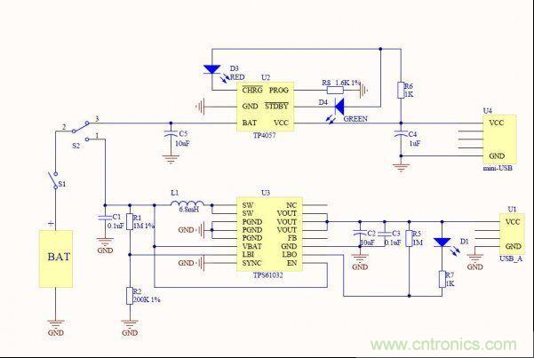 網友分享：一款移動電源電路設計