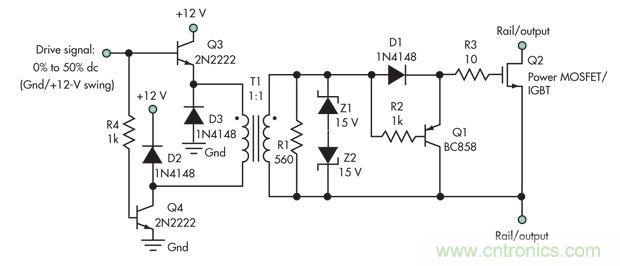 可快速關斷的門驅動變壓器電路