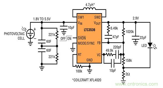 一款由太陽能供電的節能型LED驅動器電路設計