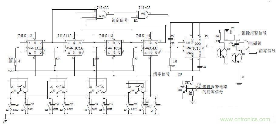 鍵盤(pán)輸入、密碼修改、密碼檢測(cè)、開(kāi)鎖、執(zhí)行電路