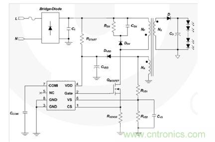 具有高功率因數的單級PSR反激式LED驅動器