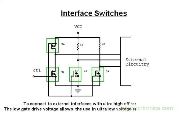 接口開關電路中的小信號MOSFET