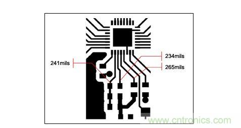 一個緊湊的PCB布局，寄生效應會對電路產生影響。