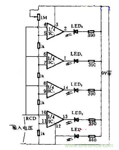 可測量發光二極管電壓的電路設計圖