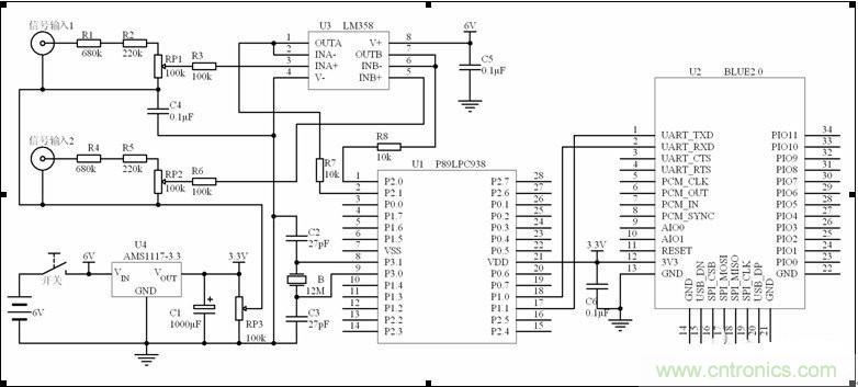 電路解讀：智能藍牙虛擬示波器整體系統電路設計