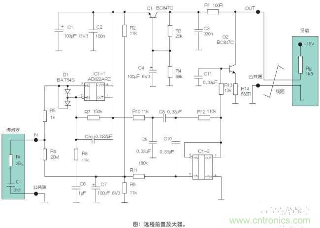 雙線遠程傳感器前置放大器