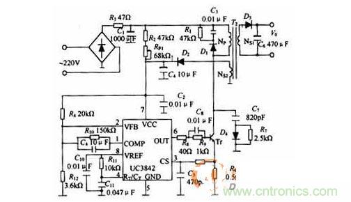 UC3842組成的開關電源電路