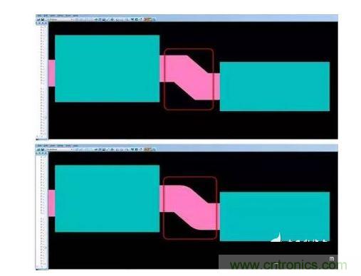 有效的PCB 設(shè)計工具會自動考慮用于繪制形狀的線型，以計算準確的線條寬度，幫助您輕松創(chuàng)建尖拐角。