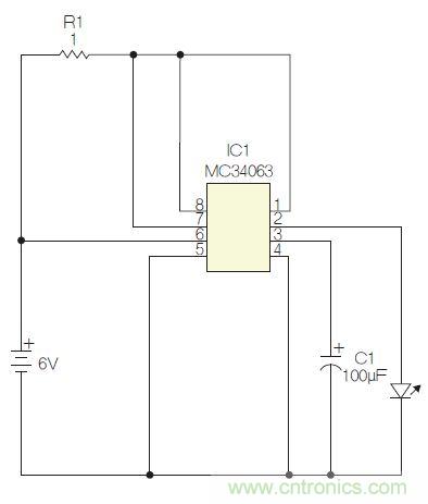 圖1：閃光燈標(biāo)電路圖。