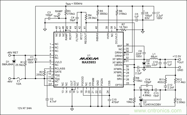 包含12V buck轉換器的低成本用電設備完整方案