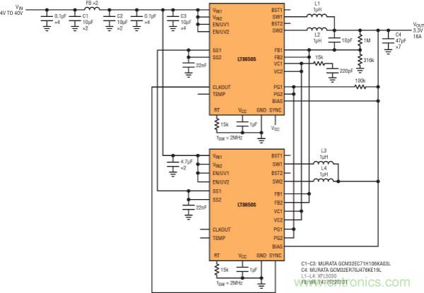 高功率單片式 Silent Switcher 2 穩壓器 滿足 CISPR 25 Class 5 EMI 限制要求并適合狹小的安放空間