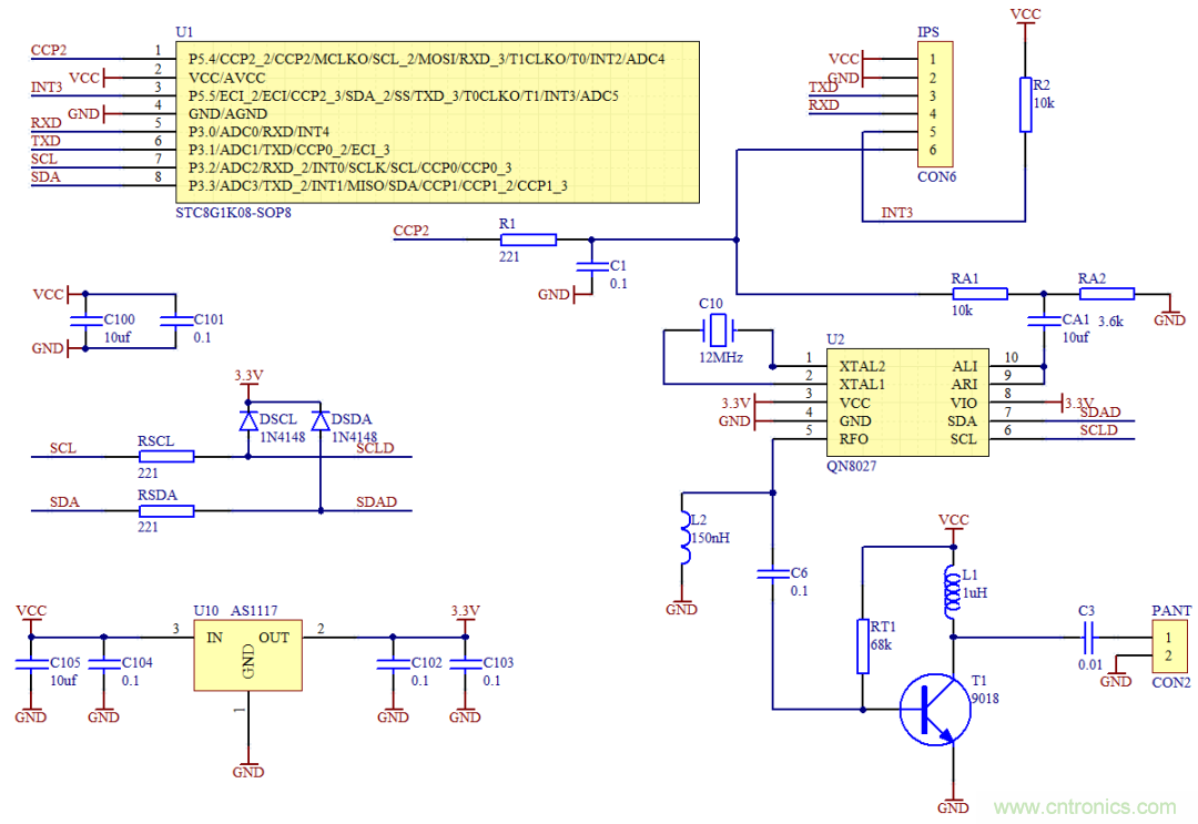 基于STC8G1K08信標信號板設計