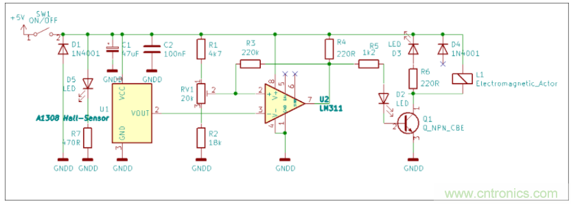 電磁鐵驅動中續流電阻