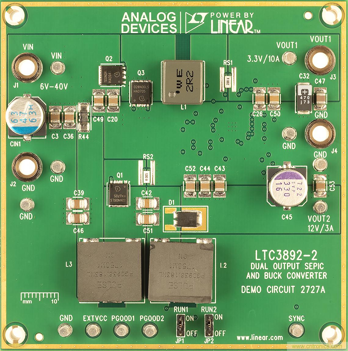 雙輸出降壓型 IC 也可用于 SEPIC 和升壓應用