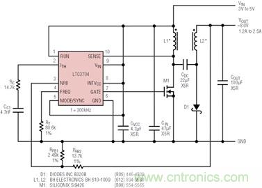 具有負反饋引腳和用于負輸出電源的高性能、單端控制器IC