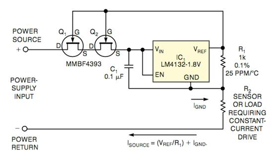 JFET 共源共柵提高了電流源性能