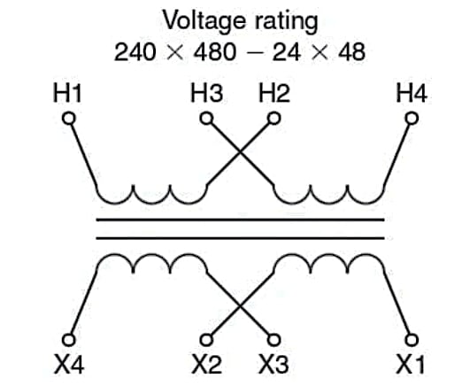 具有雙電壓額定值的變壓器配置